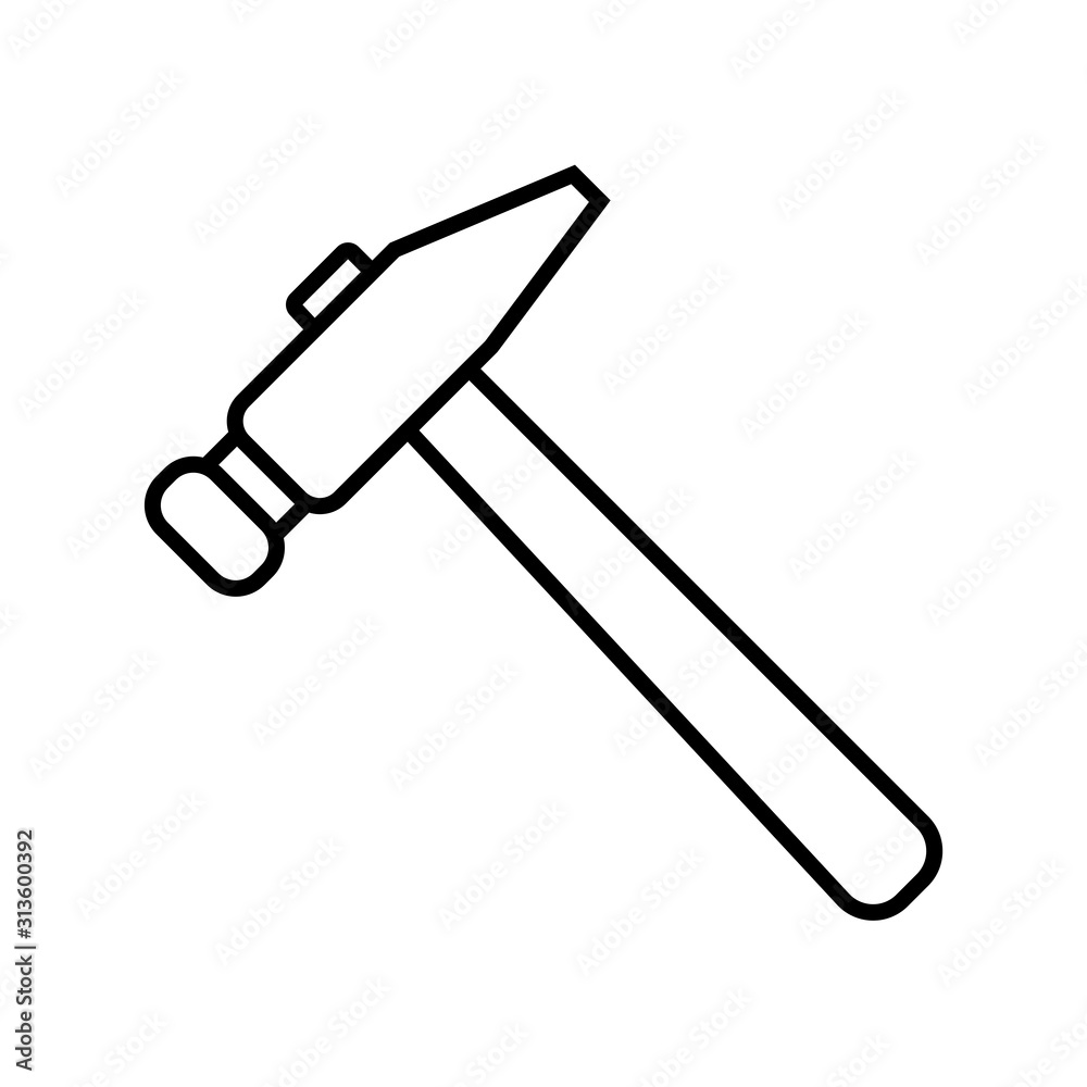 Isolated Construction Hammer Icon Line Vector Design Isolated Construction Hammer Icon Line Vector Design