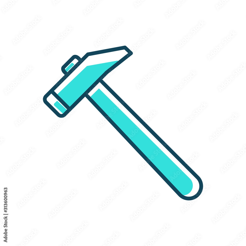 Hammer icon vector on white background Hammer icon vector on white background