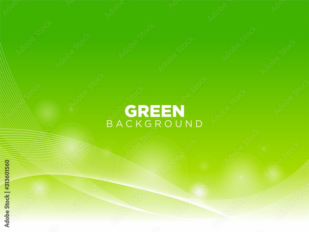 Simple Green Wave Background Template Vector, Green Background with beautiful Wave and Bokeh Design Simple Green Wave Background Template Vector, Green Background with beautiful Wave and Bokeh Design