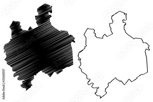 Edinet District (Republic of Moldova, Administrative divisions of Moldova) map vector illustration, scribble sketch Edinet map photo