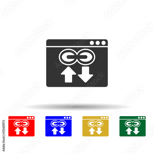 Online marketing, backlink multi color style icon. Simple glyph, flat vector of online marketing icons for ui and ux, website or mobile application