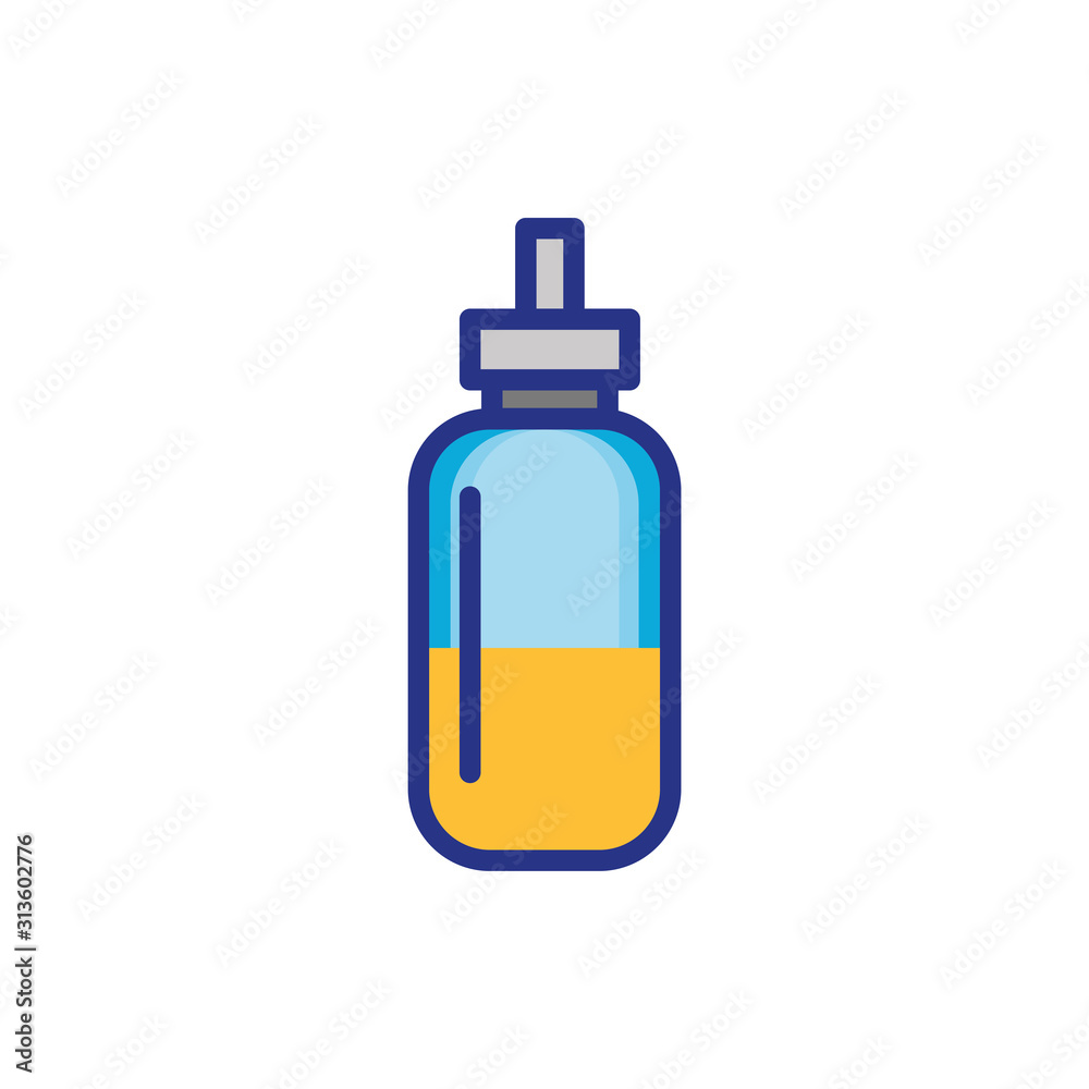 bottle with lemon citrus juice isolated icon