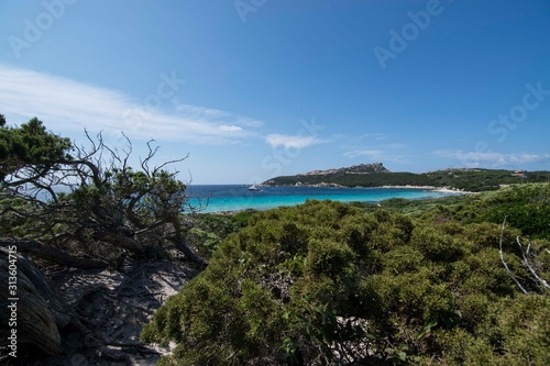 Panorama of the Rena di Ponente beach in Sardinia