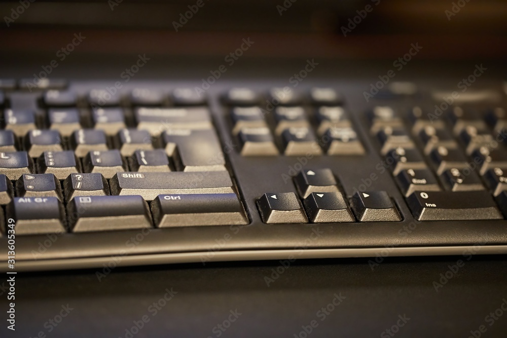 Detail of a black keyboard