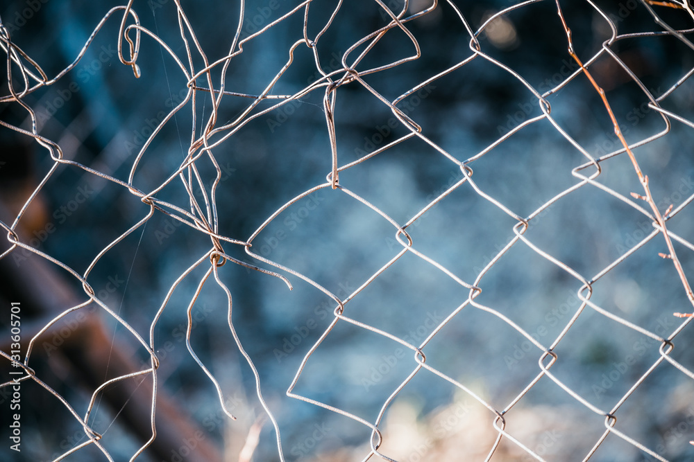Iron mesh with tied holes. Iron mesh with tied holes.