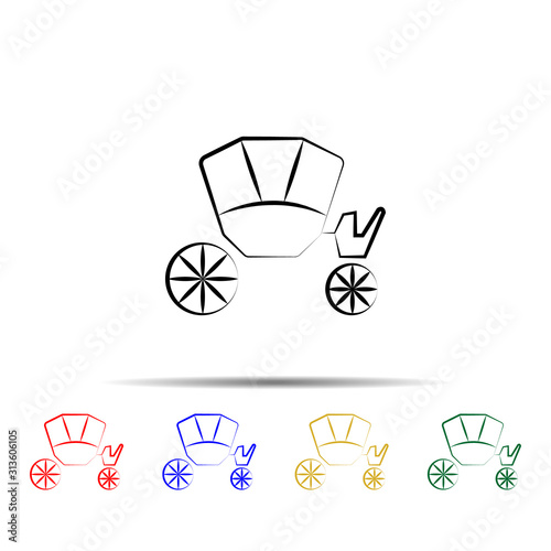 wedding coach multi color style icon. Simple thin line, outline vector of wedding icons for ui and ux, website or mobile application