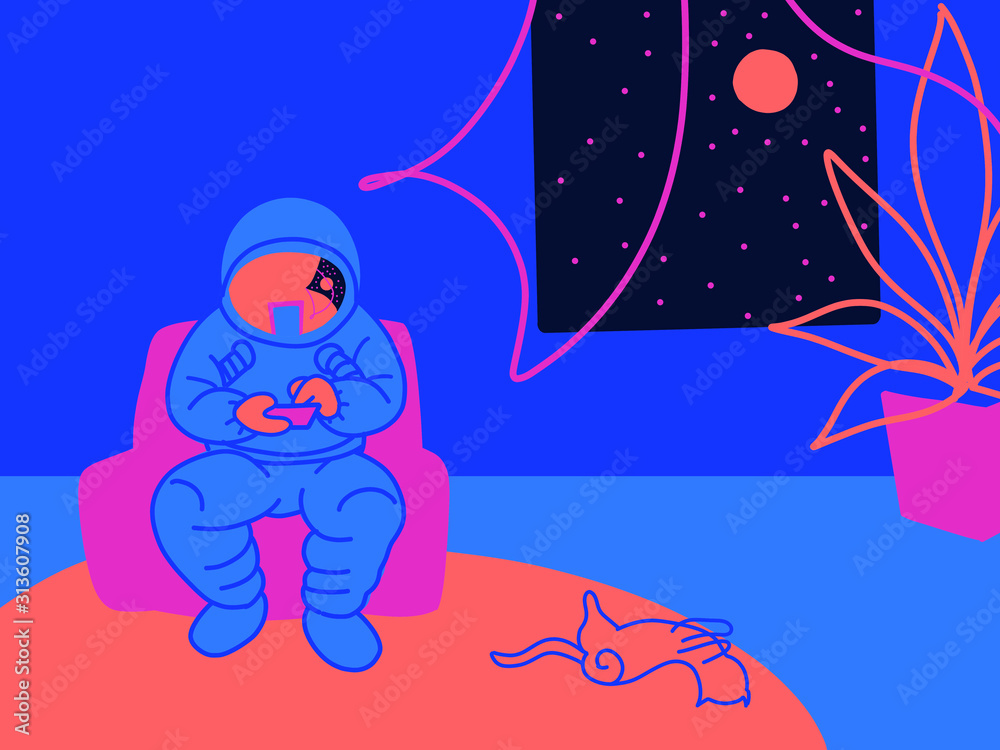 vector illustration of a man wearing a astronaut suit. a dreamer vector illustration of a man wearing a astronaut suit. a dreamer