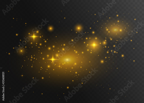 Golden stars shine