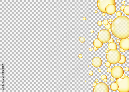 Gold oil bubbles. 