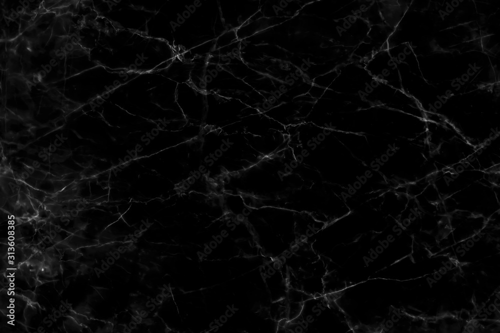 Fototapeta Czarny marmur naturalny wzór na tle, streszczenie czarno-biały