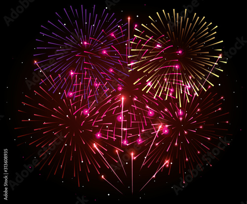 fireworks splash explosion background icon vector illustration design