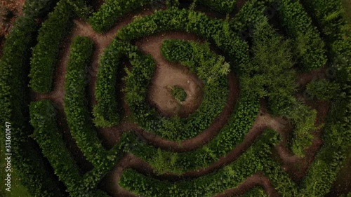 Spinning above the garden labyrinth
