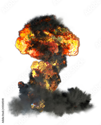 Fotografie, Obraz big  explosion on white background