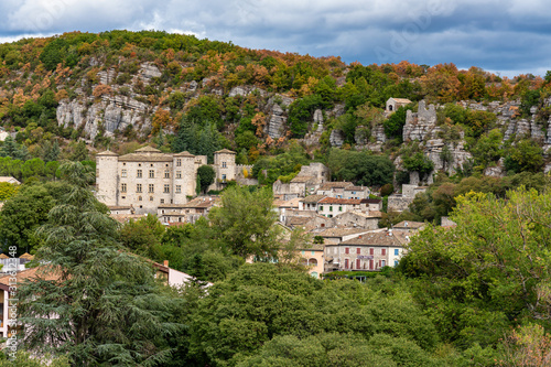 Medieval Village of Vogue in Ardeche, Rhone-Alpes, France