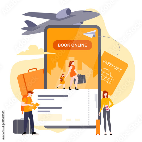 Book flight online concept. Idea of travel and tourism. Planning
