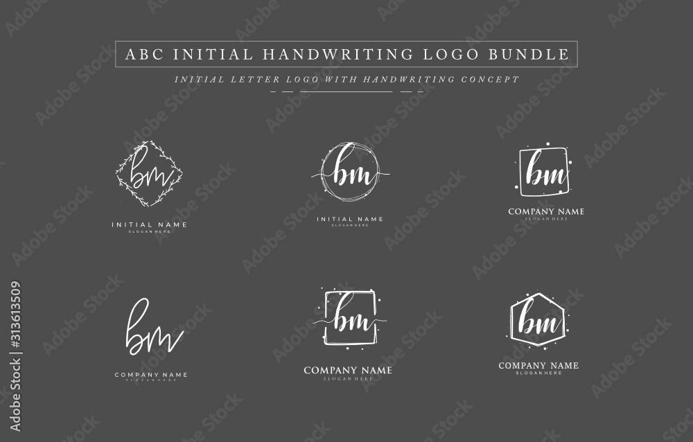 Initial letter B M BM bundle for identity and logo. Vector logo