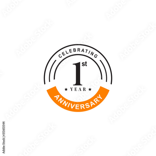 1st year anniversary logo design vector template