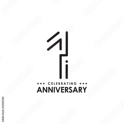 1st year anniversary logo design vector template