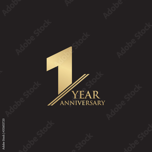 1st year anniversary logo design vector template photo