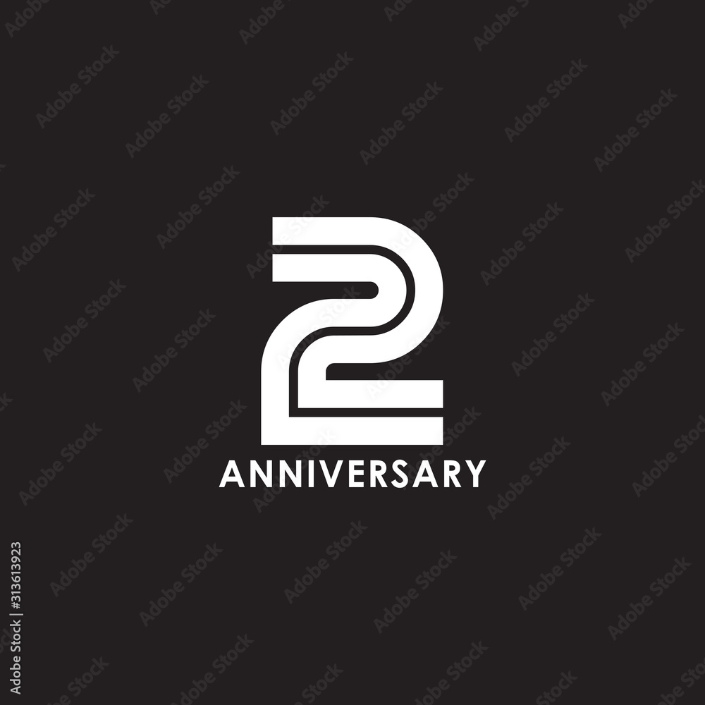 2nd year anniversary logo design vector template 2nd year anniversary logo design vector template