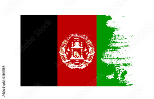 grunge texture Afghanistan country flag national symbol. Scratched or scratchy concept