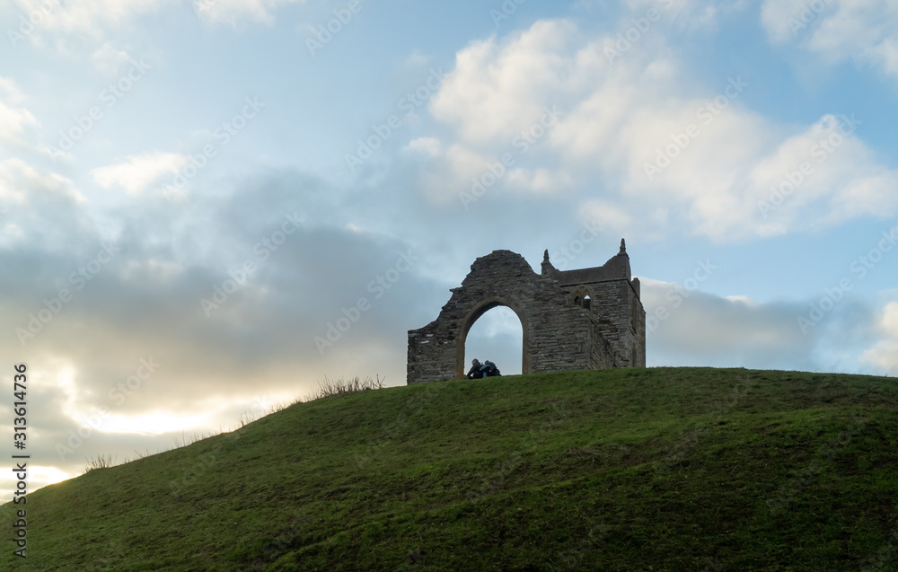 BURROWBRIDGE, SOMERSET, ENGLAND. Burrow Mump church ruins. BURROWBRIDGE, SOMERSET, ENGLAND. Burrow Mump church ruins.
