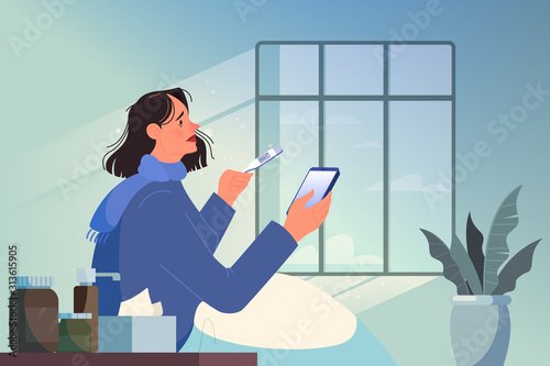 Online consultation with doctor concept. Remote medical treatment.