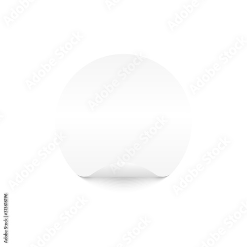 Illustration of White Paper Notepad in Circle Form with Curling Coner