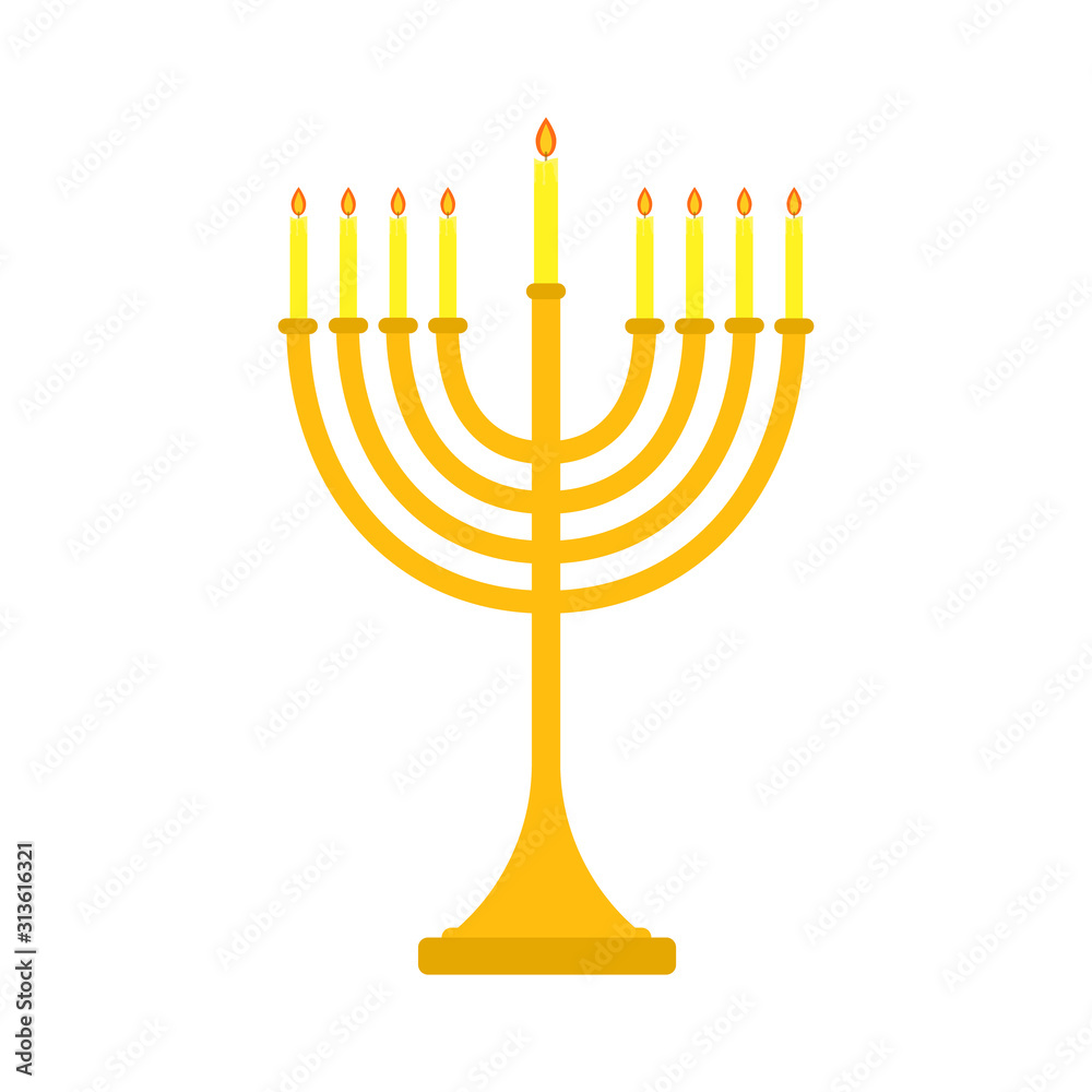 Menorah icon. Flat illustration of menorah vector icon for web design Menorah icon. Flat illustration of menorah vector icon for web design