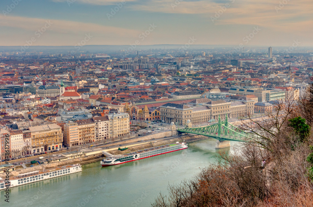 The Danube river crossing Budapest The Danube river crossing Budapest