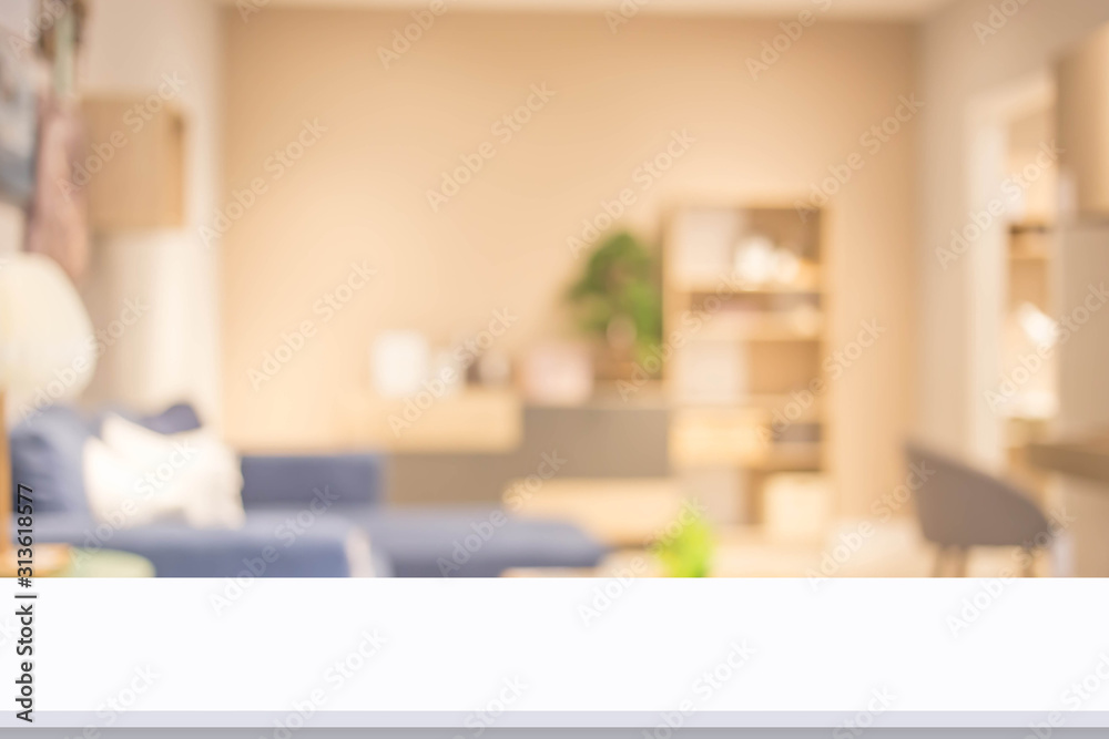 Abstract blur living room interior for background. - obrazy, fototapety, plakaty 