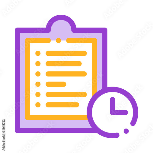 Clipboard Tablet With Tasks Vector Thin Line Icon. Clip Board Tablet With Moving Target And Clock Linear Pictogram. Dietary Protein Ingredient, Bar Bodybuilding Illustration