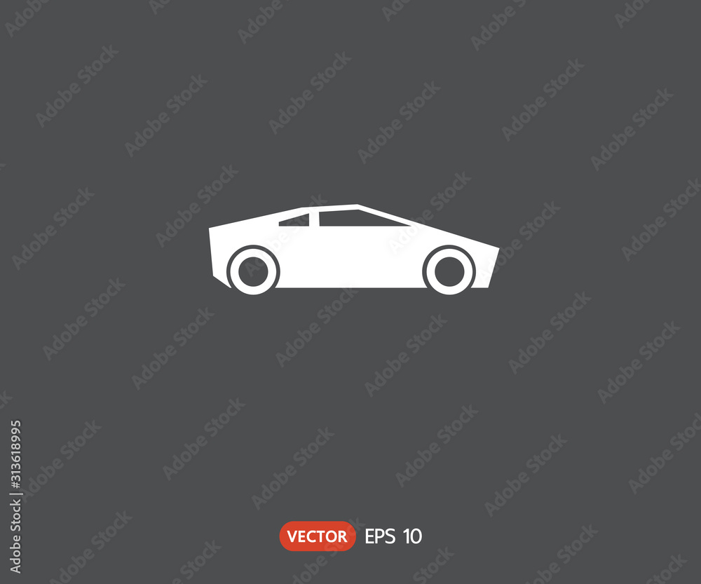 Fototapeta premium Car icon, Flat logo Vector illustration
