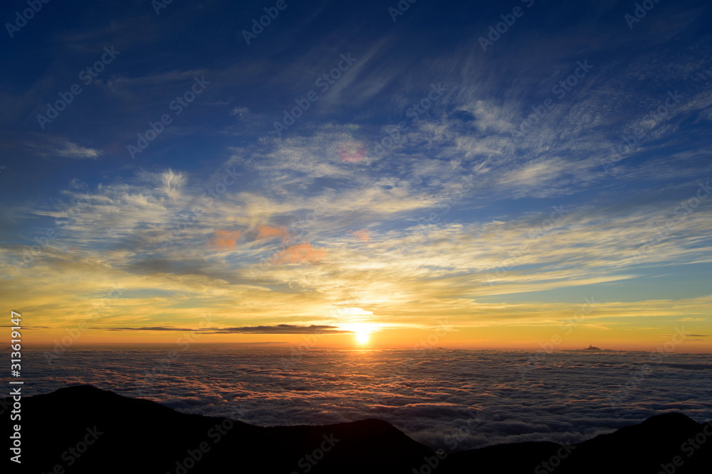 sunrise of japanese alps
