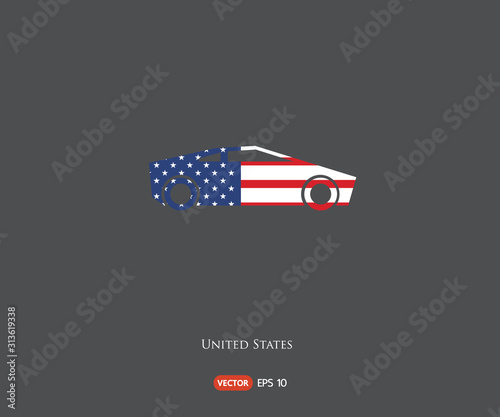 Car icon, Flat logo Vector illustration