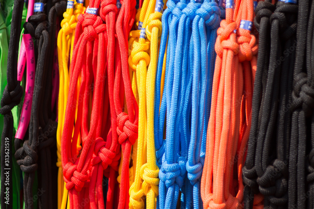 Different color of rope hanged