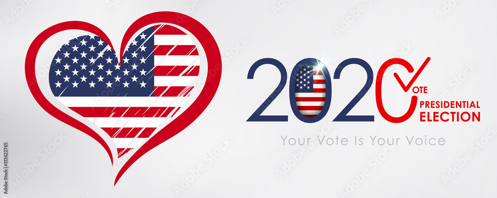 2020 Presidential Election. 2020 United States of America Presidential Election. Vote America Presidential Election Vector Design.