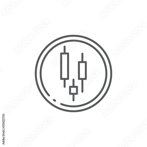 Candlestick chart vector icon symbol trading isolated on white background
