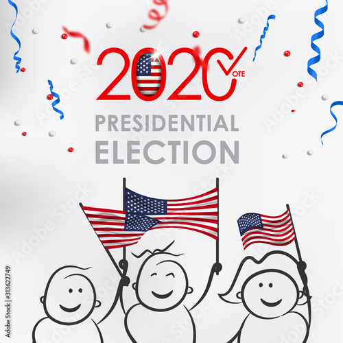 2020 Presidential Election. 2020 United States of America Presidential Election. Vote America Presidential Election Vector Design.