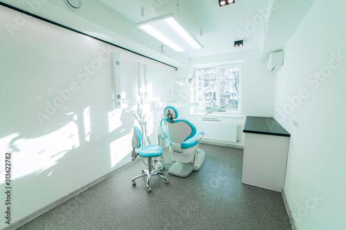 Panoramic design view of interior of dental office