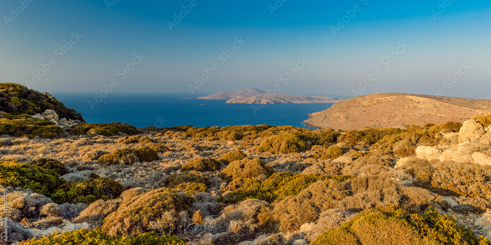 sea view from the hills in Crete