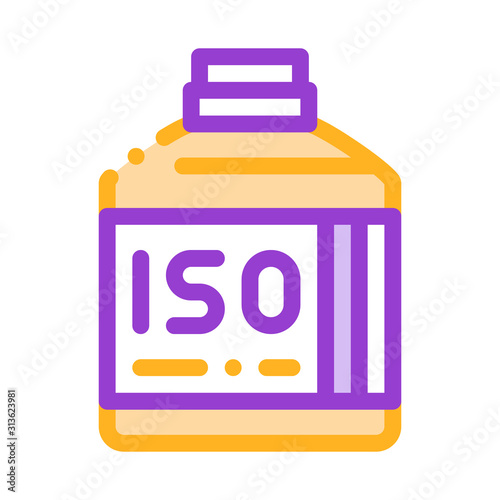 Bottle With Sport Nutrition Vector Thin Line Icon. Bio Balancers Healthy Sport Nutrition for Sportsman Linear Pictogram. Dietary Protein Ingredient, Iso, Bar Bodybuilding Illustration