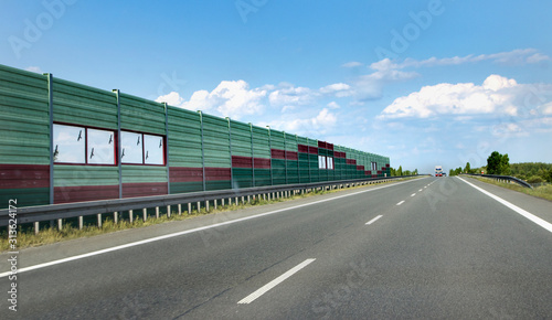 protection from road noise barriers on the road © valeie