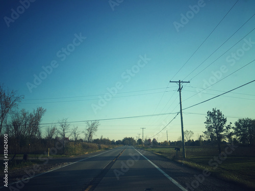 Autumn road in the afternoon