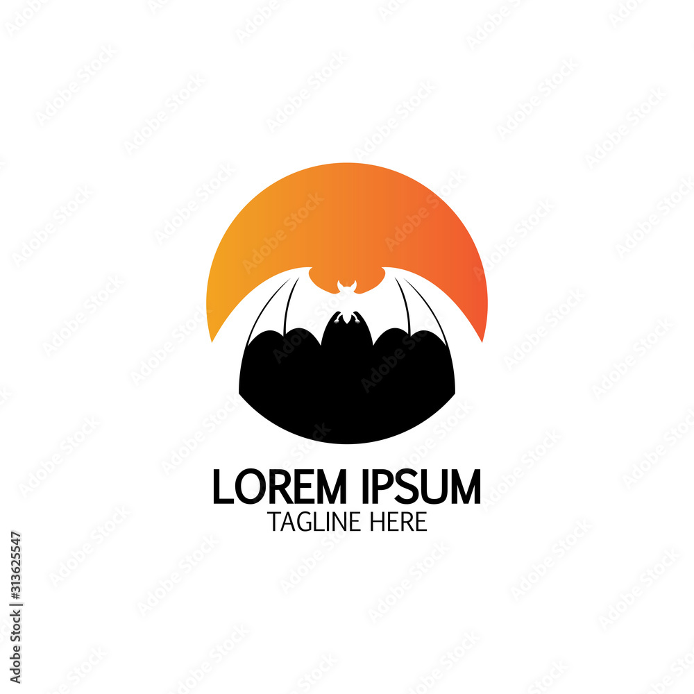 bat vector icon logo template