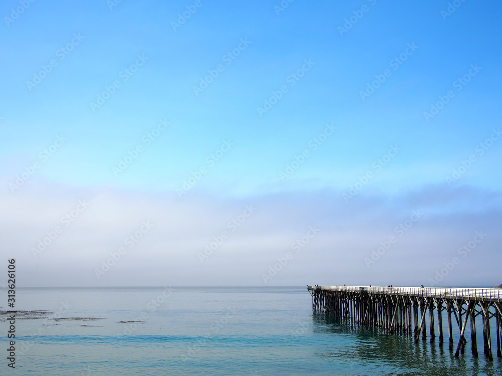 The fishing pier seen butiful blue sky