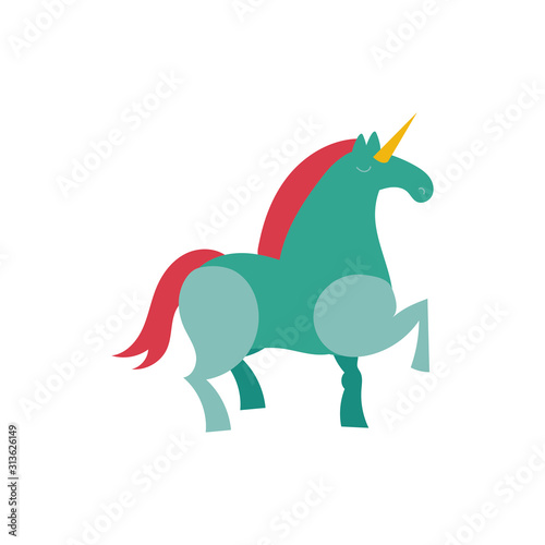 unicorn fairytale character isolated icon