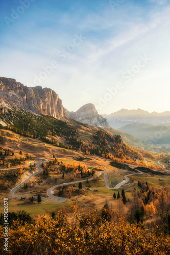 Fototapeta Beautiful landscape of mountains during autumn
