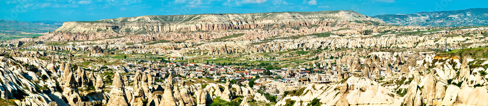 Panorama of Goreme, a town in Cappadocia, Turkey