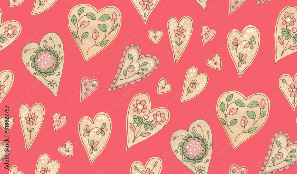 Seamless pattern with hearts Seamless pattern with hearts